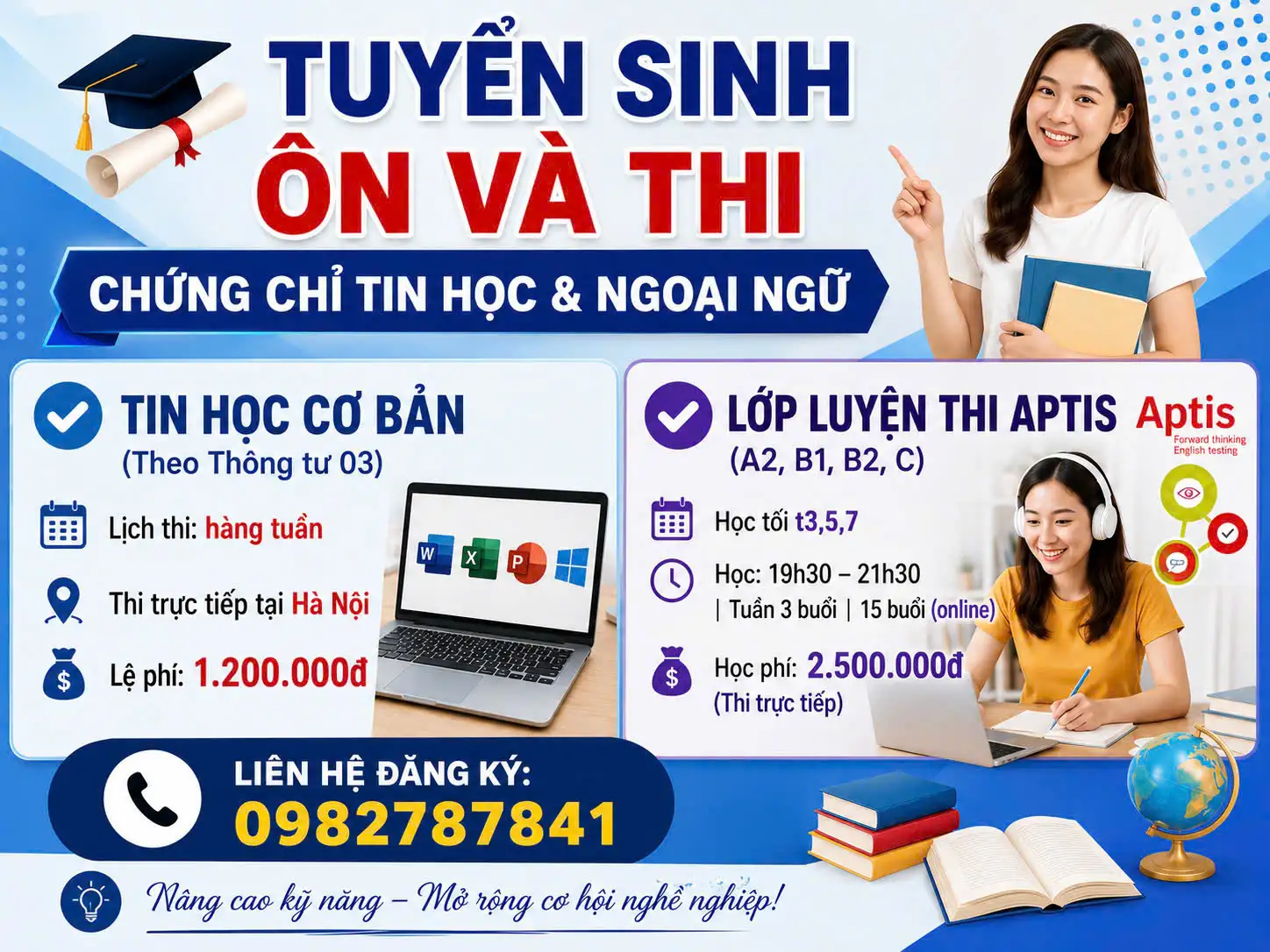 🎓 TUYỂN SINH – ÔN VÀ THI CHỨNG CHỈ TIN HỌC & NGOẠI NGỮ