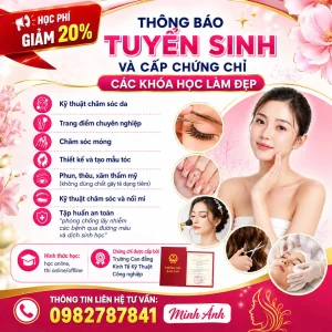 TUYỂN SINH – ĐÀO TẠO & CẤP CHỨNG CHỈ CÁC KHÓA HỌC LÀM ĐẸP