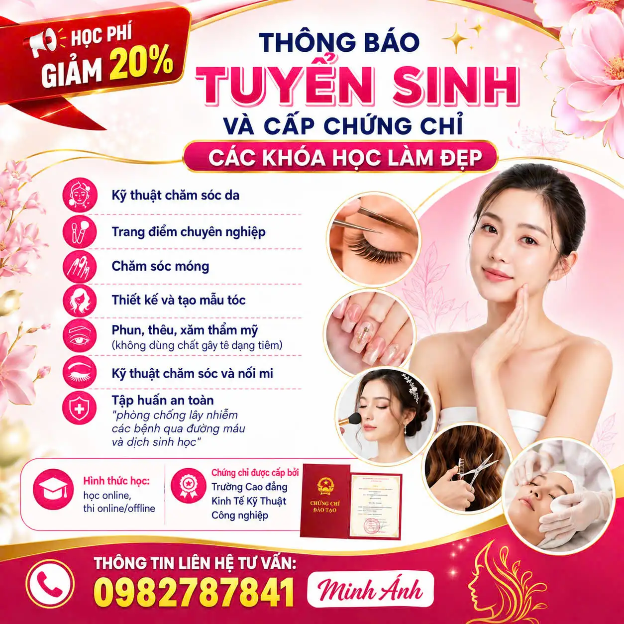 TUYỂN SINH – ĐÀO TẠO & CẤP CHỨNG CHỈ CÁC KHÓA HỌC LÀM ĐẸP