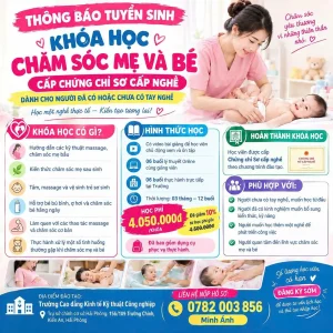 THÔNG BÁO TUYỂN SINH KHÓA CHĂM SÓC MẸ VÀ BÉ – CẤP CHỨNG CHỈ 🌸