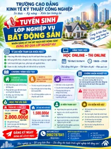 THÔNG BÁO TUYỂN SINH LỚP NGHIỆP VỤ BẤT ĐỘNG SẢN
