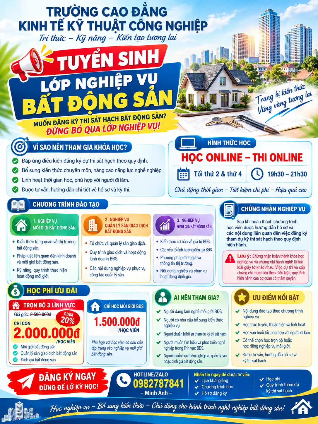 THÔNG BÁO TUYỂN SINH LỚP NGHIỆP VỤ BẤT ĐỘNG SẢN
